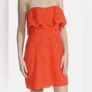 We The Free Red Strapless Mini Dress